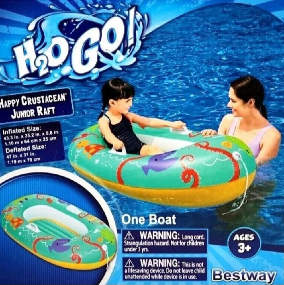 Raft Pool Inflatable Bestway H2O GO! Happy Crustacean Junior Boat Ages 3+